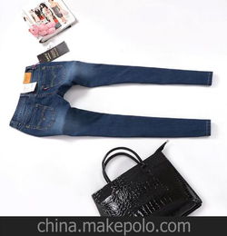 女裝彈力小腳牛仔褲 鉛筆緊身藍色女式新款爆款牛仔褲 支持活動